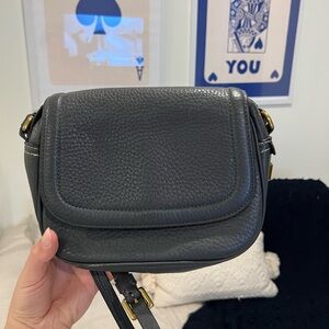 J. Crew Black Leather Crossbody Bag with Adjustable Strap